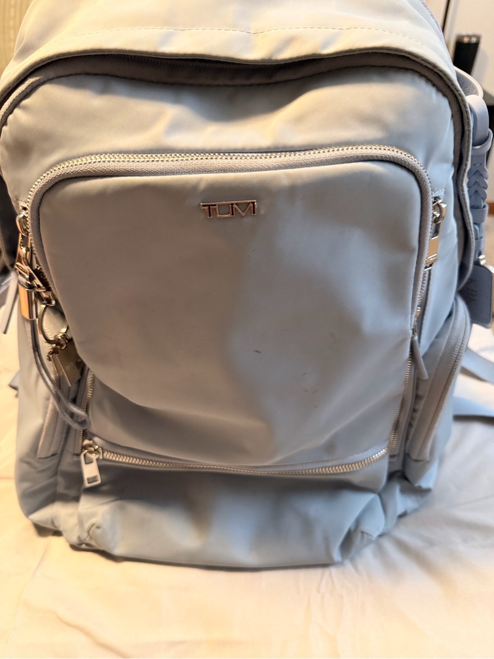 Tumi womens Pale blue Backpack with Silver Hardware - Picture 1 of 10